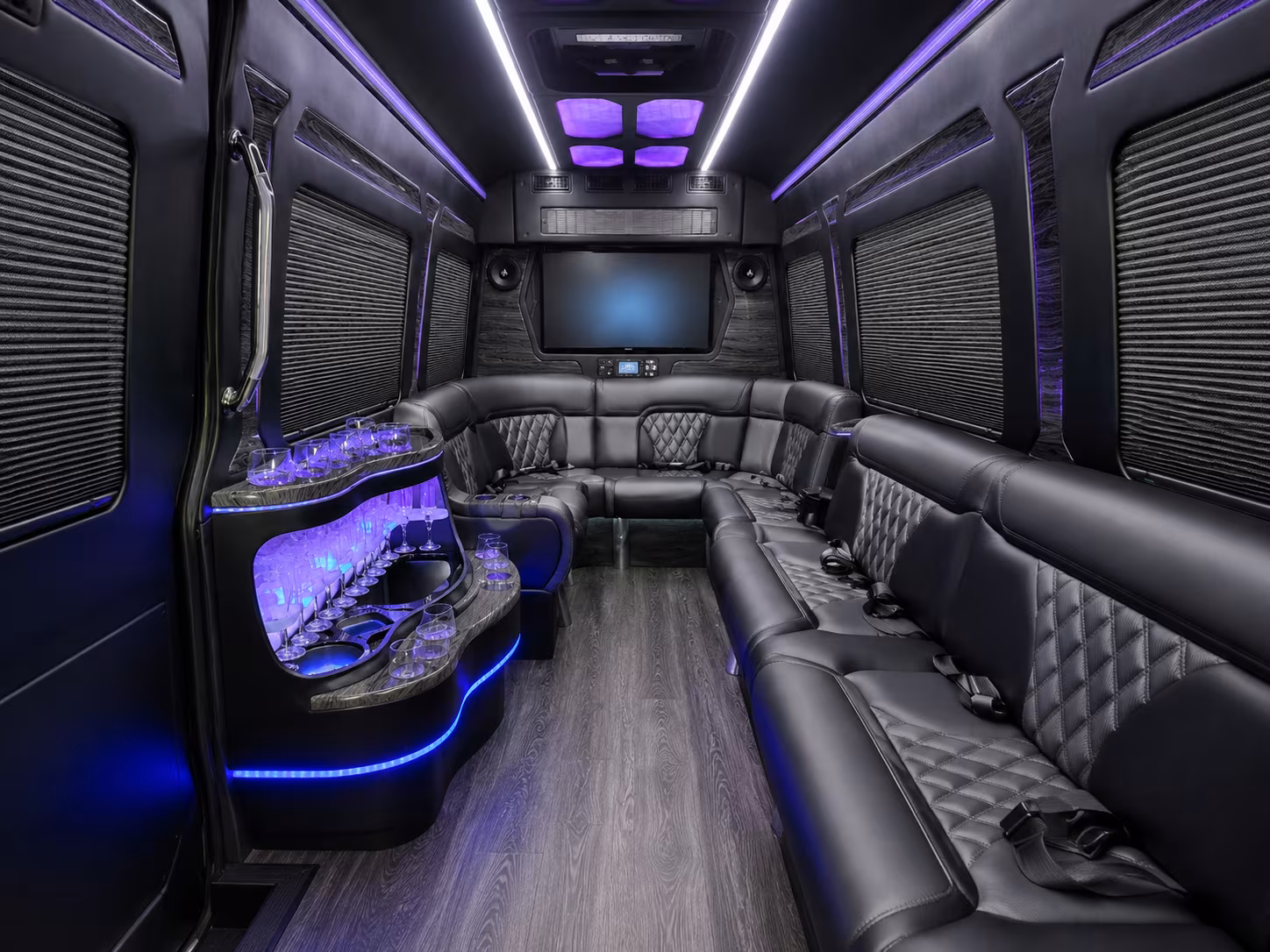 vancouver 40 passenger party bus interior